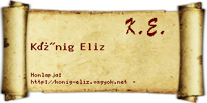 Kőnig Eliz névjegykártya